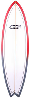 Red Quad Epoxy Hybrid Fish Surfboard